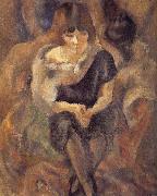 Jules Pascin Lucy wearing fur shawl Germany oil painting artist